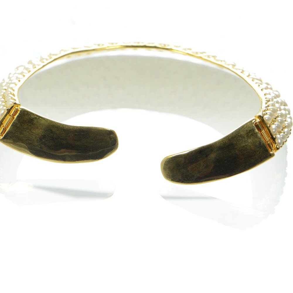 Vintage Kenneth Jay Lane Kjl Hinged Pearl Bib Col… - image 4